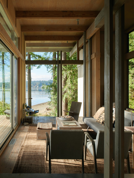 Cabin at Longbranch / Olson Kundig - Table, Chair, Beam
