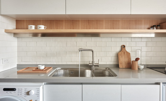 22m2 Apartment in Taiwan  / A Little Design - Interior Photography, Kitchen, Countertop, Sink