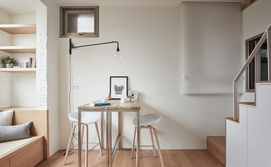 22m2 Apartment in Taiwan  / A Little Design - Interior Photography, Table, Windows