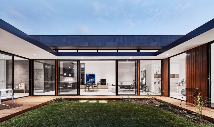 The Courtyard House / Auhaus Architecture - Windows, Door, Chair, Facade, Patio, Courtyard