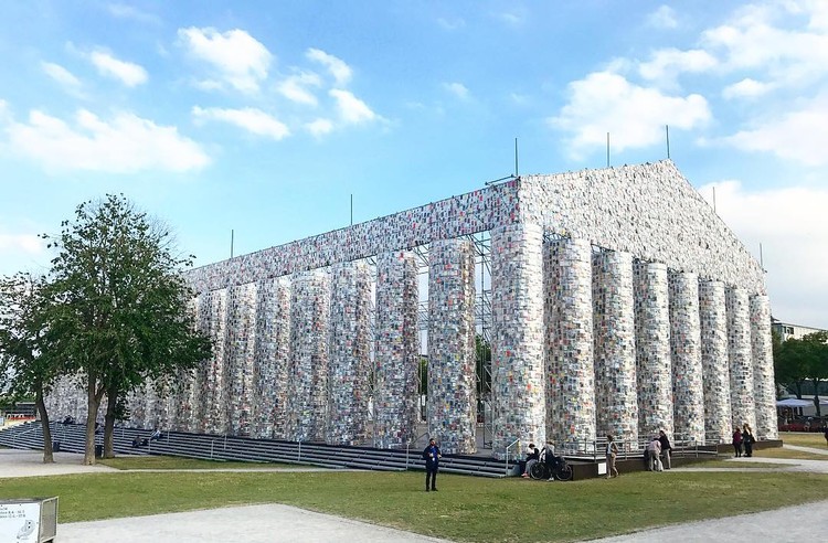 "Parthenon of Books" Constructed from 100,000 Banned Books Rises at Nazi Book Burning Site in Germany - Featured Image