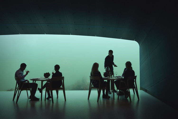 Under / Snøhetta - Interior Photography, Table, Chair