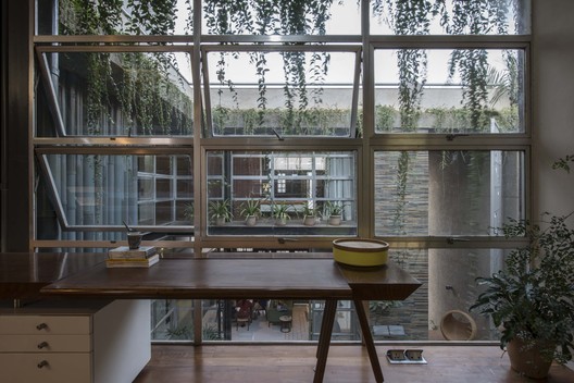 Collage House / S+PS Architects - Table, Windows, Countertop, Glass, Sink