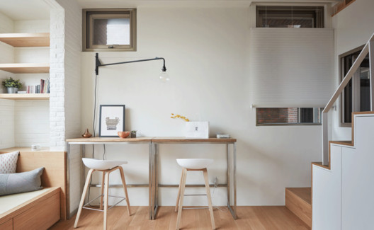 22m2 Apartment in Taiwan  / A Little Design - Interior Photography, Kitchen, Table, Chair