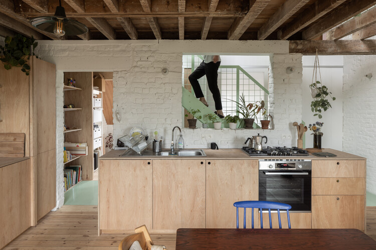  BERK House Transformation / Bauclub - Interior Photography, Renovation, Kitchen, Countertop, Table, Sink
