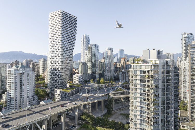 BIG Releases First Photographs of The Vancouver House and Telus Sky in Canada - Featured Image