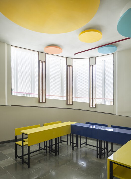 Garden School / JDAP - Interior Photography, Dining room, Table, Windows